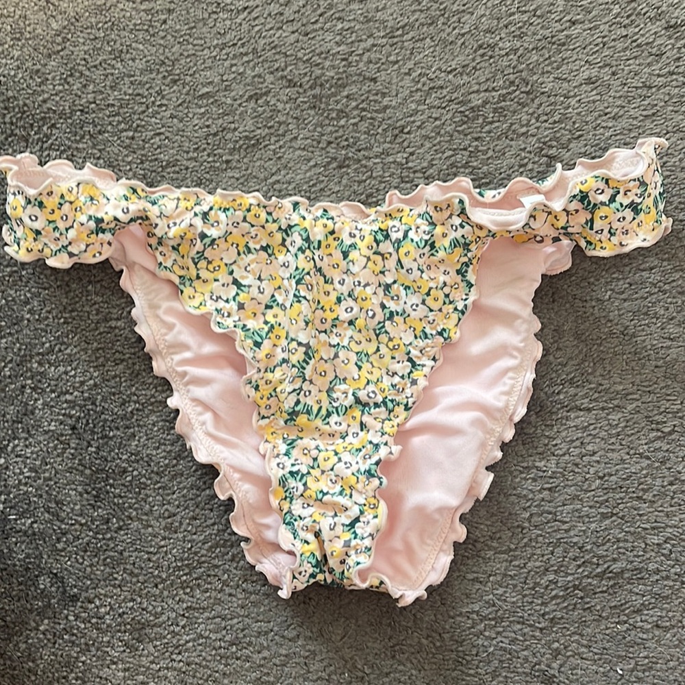 Pink flower swim bottoms
